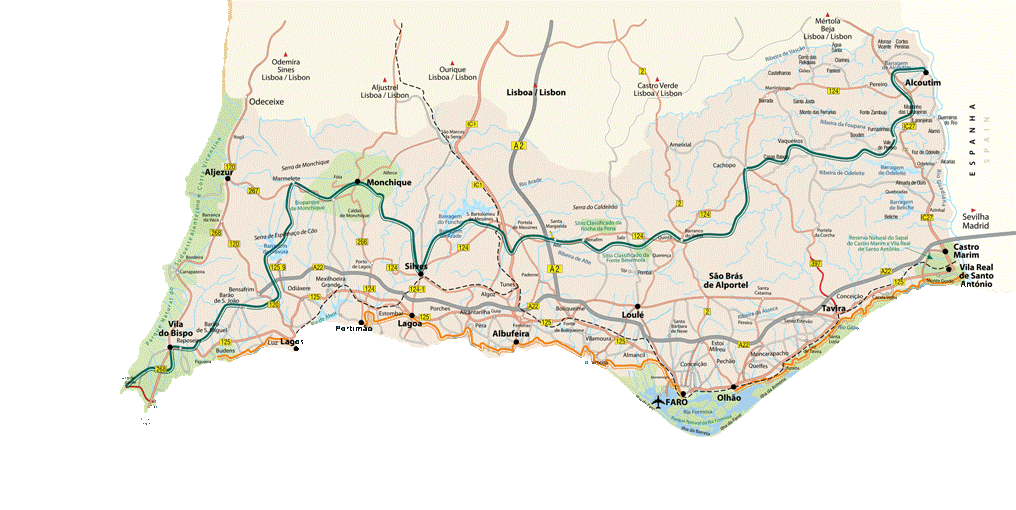 Algarve-Karte Übersicht
