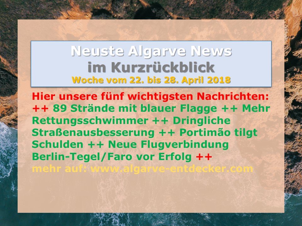 Algarve News aus KW 17 vom 22. bis 28. April 2018